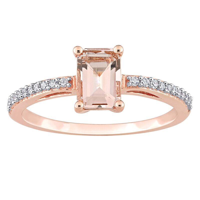ステラ グレース レディース アクセサリー リング Stella Grace 10k Rose Gold Morganite 110 CaratW Diamond Engagement Ring 10