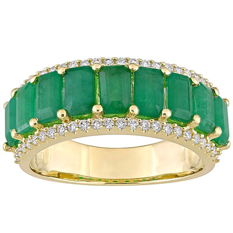 ステラ グレース レディース アクセサリー リング Stella Grace 14k Gold Emerald 13 CaratW Diamond SemiEternity Ring 14k Gold