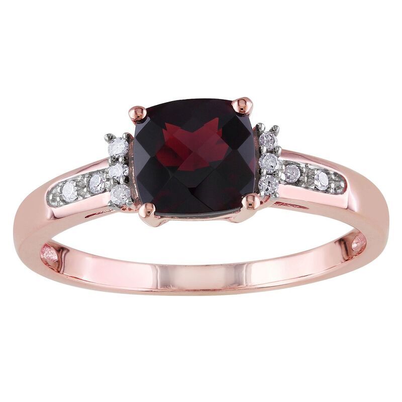 ステラ グレース レディース アクセサリー リング Stella Grace 10k Rose Gold Cushion Cut Garnet Diamond Accent Ring 10k Rose