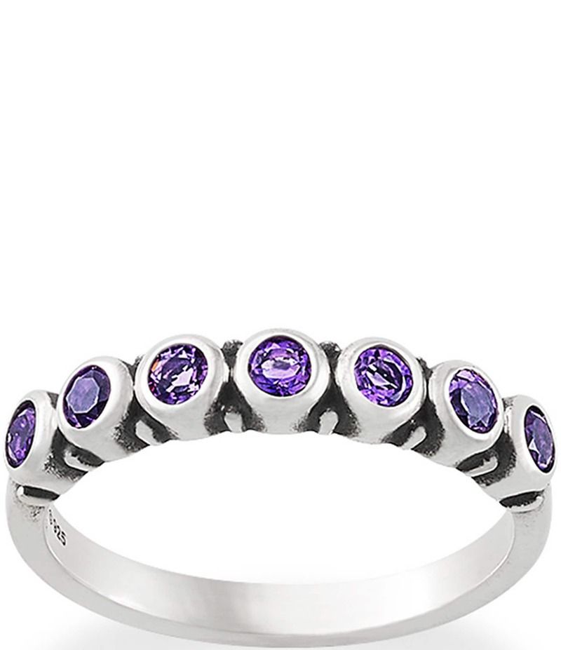 ジェームズ エイヴリー レディース アクセサリー 指輪 James Avery Stacker Ring with Amethyst Gemstones Sterling Silver シルバー 40,170円