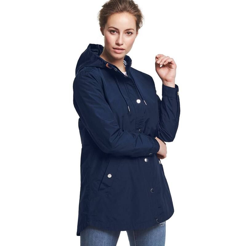 Ellos レディース アウター ジャケット・ブルゾン プラスサイズ コート ellos Plusize SnapFront Hooded Raincoat Navy ネイビー