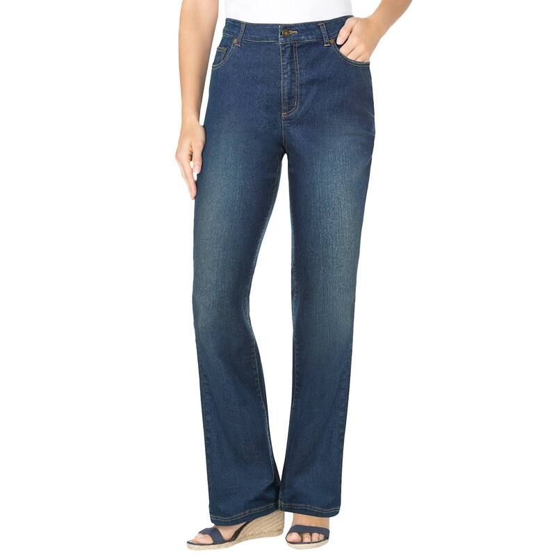 ウーマン ウィズイン レディース ボトムス デニムパンツ ブーツカット プラスサイズ トール ブーツ ジーンズ Woman Within Plusize Tall Stretch Denim Five