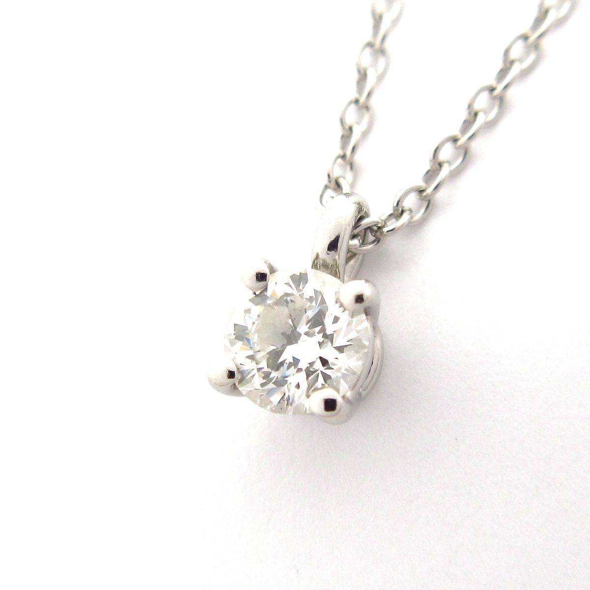TIFFANY&Co.(ティファニー) ネックレス新品同様 ソリティア Pt950×ダイヤモンド 1Pダイヤ/ダイヤ約0.2カラット