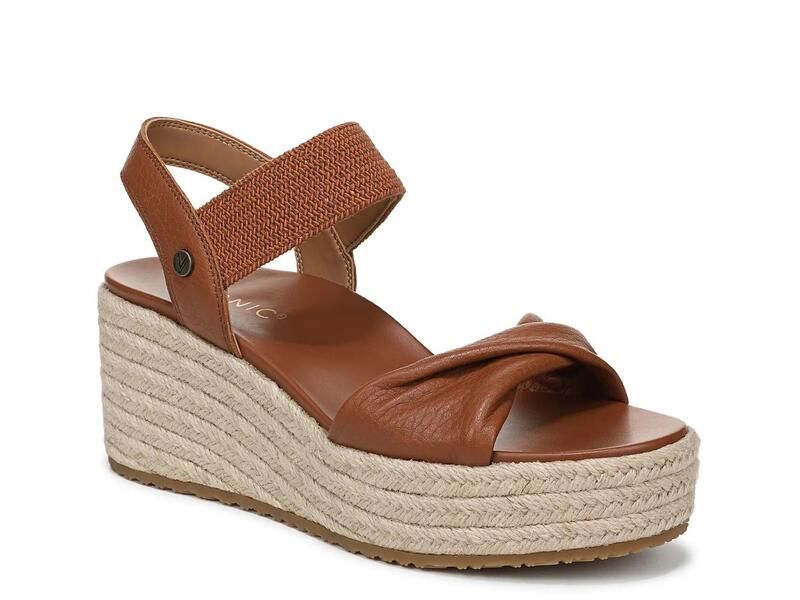 バイオニック レディース シューズ サンダル VionicDarla Espadrille Wedge Sandal Tan Leather タン