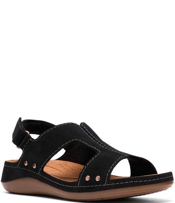 クラークス レディース シューズ サンダル スエード Clarks Artisan Cecily Sunubuck Suede Slingback Sandals Black ブラック
