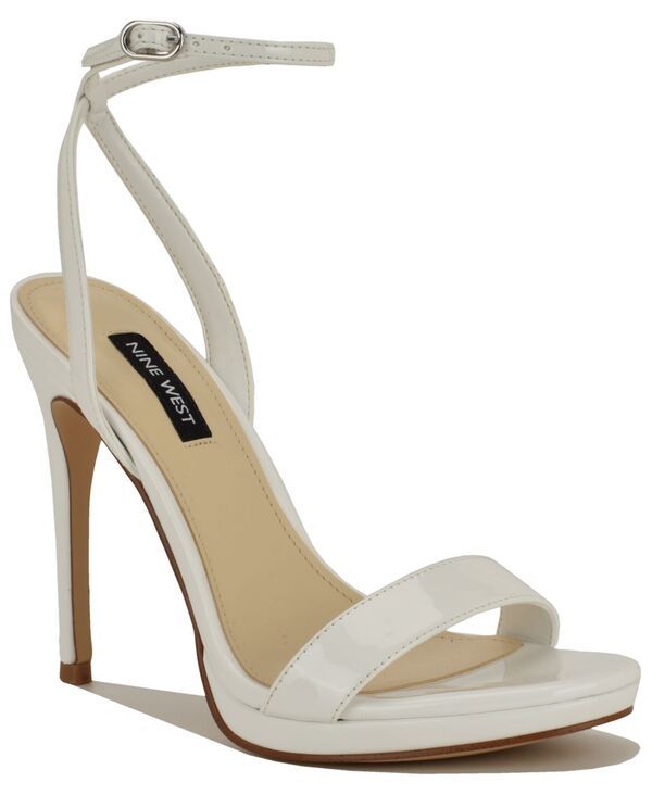 ナインウェスト レディース シューズ サンダル アンクル Nine West Womens Loolankle Strap High Stiletto Sandals White Patent ホワイ