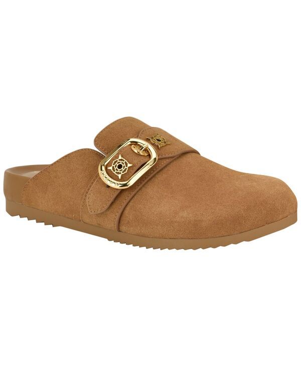 ゲス レディース シューズ スリッポン・ローファー GUESS Womens Galavanta Buckle SlipOn Flat Clogs Tan Suede タン