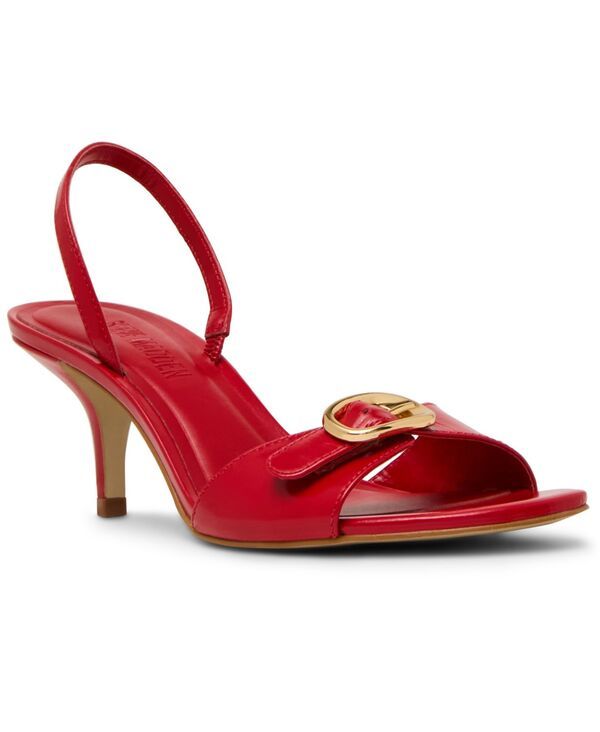 スティーブ マデン レディース シューズ サンダル ヒール Steve Madden Womens Henrietta KittenHeel Dressandals Red Leather レッド
