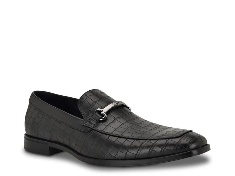 ゲス メンズ シューズ スリッポン・ローファー Guess Heben Loafer Black Croc Print ブラック