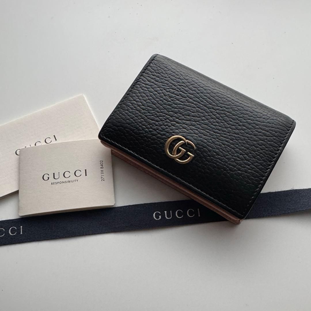 【美品】 483 GUCCI グッチ マーモント 2つ折り 財布 コンパクト