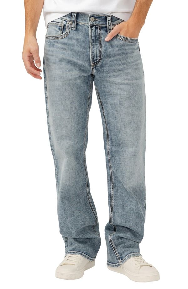 シルバー ジーンズ メンズ ボトムス デニムパンツ ストレート Silver Jeans Co Zac Relaxed Straight Leg Jeans Indigo インディゴ