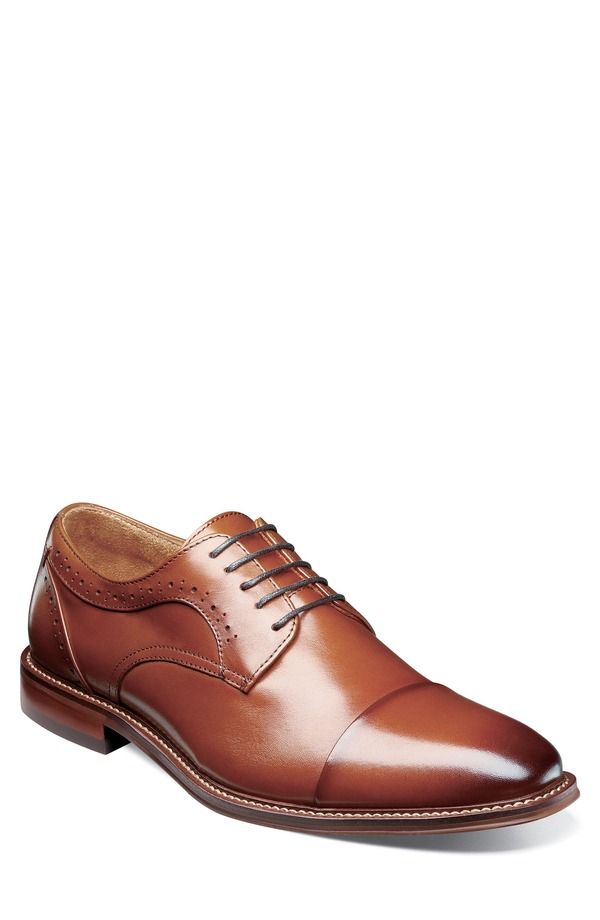 ステイシーアダムス メンズ シューズ ダービー キャップ Stacy Adams Maddox Cap Toe Derby Cognac