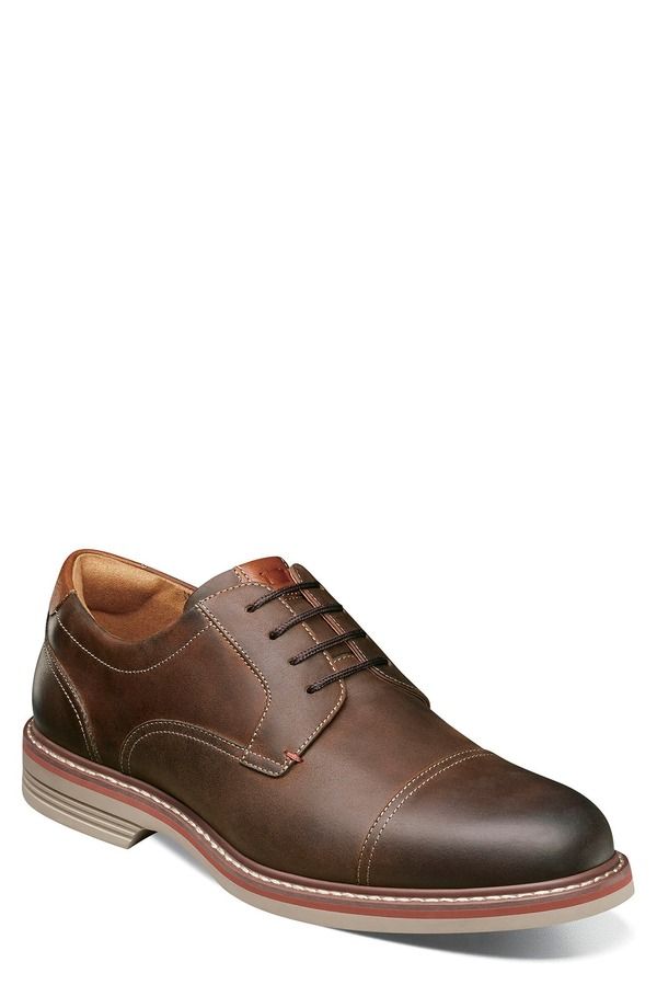 フローシャイム メンズ シューズ ダービー キャップ Florsheim Norwalk Cap Toe Derby Brown Ch ブラウン