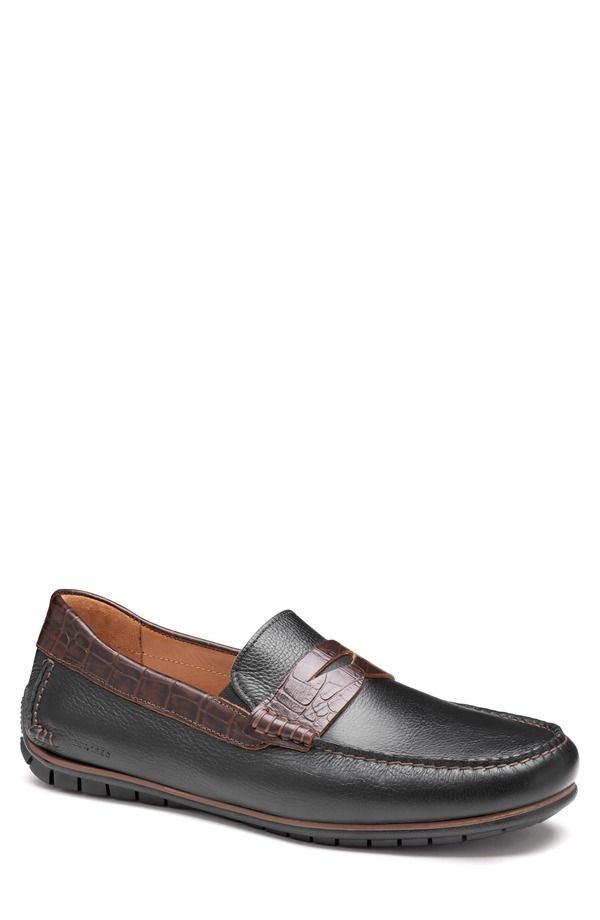 ジョンストンアンドマーフィー メンズ シューズ ローファー Johnston Murphy Cort 20 Penny Loafer Black Full GrainCroc Grain ブラック