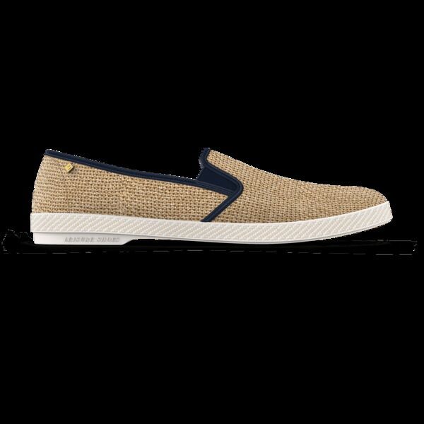 リビエラ レディース シューズ スリッポン・ローファー Rivieras Raffia SlipOn Loafer Natural And Navy ネイビー
