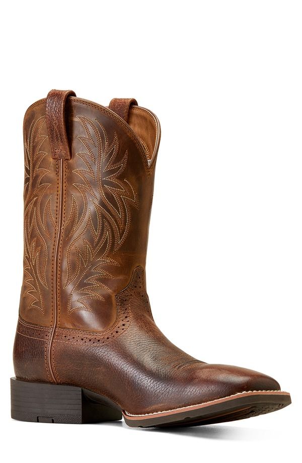 アリアト メンズ シューズ ブーツ・レインブーツ Ariat Sport Wide Square Toe Cowboy Boot Fiddle Brown Powder Brown ブラウン