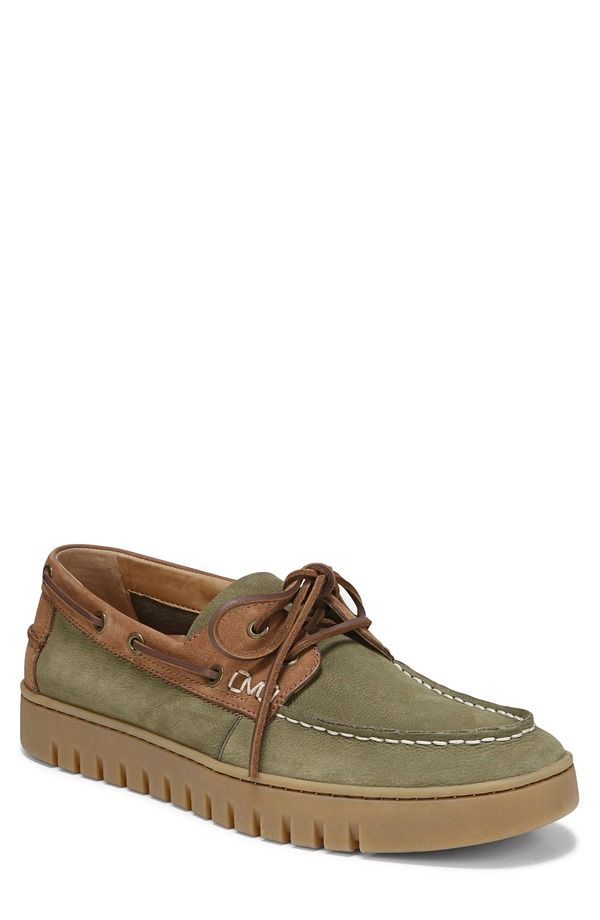 バイオニック メンズ シューズ スリッポン・ローファー Vionic Uptown Boat Shoe Dark Olive Multi オリーブ