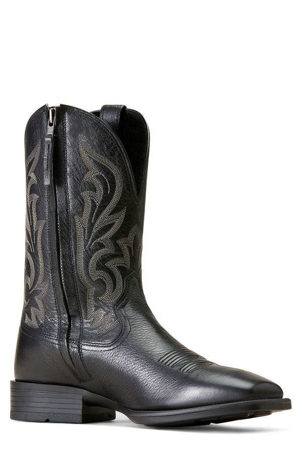 アリアト メンズ シューズ ブーツ・レインブーツ Ariat Slim Zip Ultra Western Boot Black Deertan ブラック