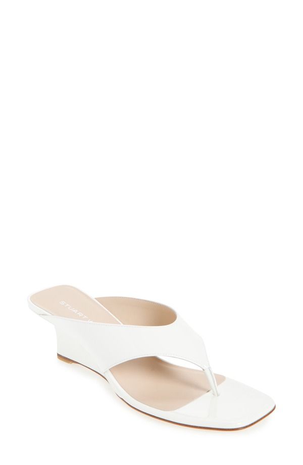 スチュアート ワイツマン レディース シューズ ヒール サンダル Stuart Weitzman Vinnie 50 Wedge Thong Sandal Blanco White ホワイト