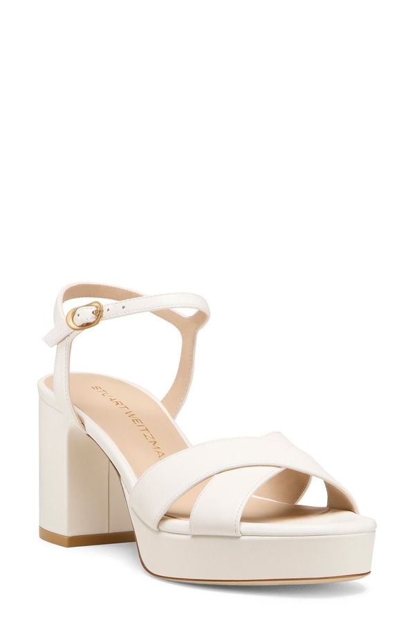 スチュアート ワイツマン レディース シューズ ヒール プラットフォーム サンダル アンクル Stuart Weitzman Daynankle Straplatform Sandal Cream ク