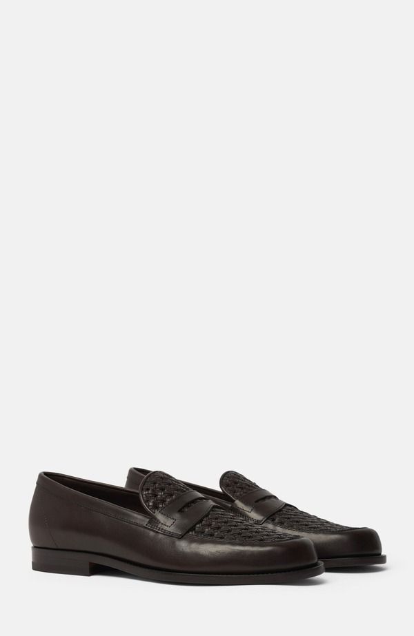 スカロッソ メンズ シューズ ローファー SCAROSSO Ryan Loafers Dark Brown Calf ブラウン