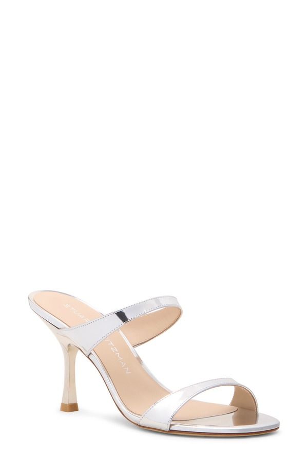 スチュアート ワイツマン レディース シューズ ヒール サンダル トール Stuart Weitzmanudist Metallic Slide Sandal Silver シルバー