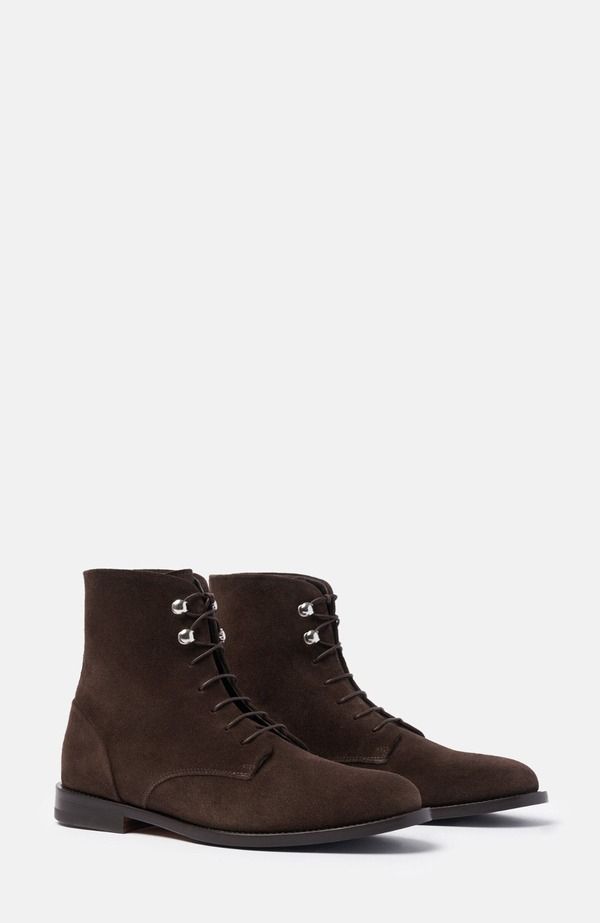 スカロッソ レディース シューズ ブーツ・レインブーツ SCAROSSO Eva Boots Dark Brown Suede ブラウン