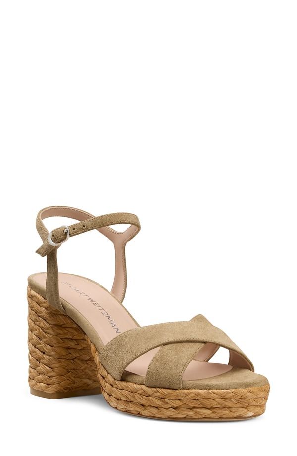 スチュアート ワイツマン レディース シューズ ヒール プラットフォーム サンダル Stuart Weitzman Dayna Platform 80 Sandal Golden Olive Natu