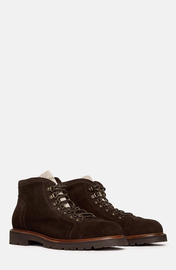 スカロッソ メンズ シューズ ブーツ・レインブーツ SCAROSSO Theodore Boots Brown Suede ブラウン