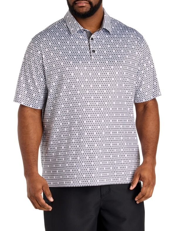 リーボック メンズ トップス ポロシャツ プリントール コントラスト Reebok Big Tall Contrast Diamond Print Polo Shirt Muted Mauve