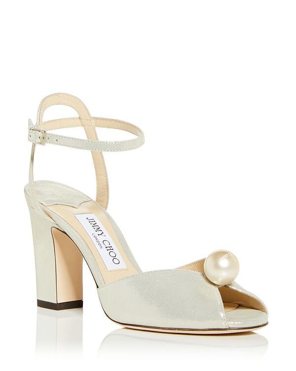 ジミーチュー レディース シューズ サンダル ヒール Jimmy Choo Womens Sacaria 85 High Block Heel Sandals Champagne シャンパン