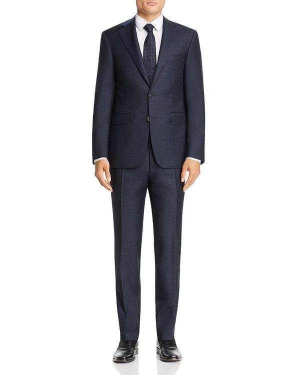 カナーリ メンズ ボトムス カジュアルパンツ スリムフィット キャップ Canali Capri Melange Twill Solid Slim Fit Suit Navy ネイビー
