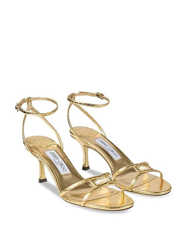 ジミーチュー レディース シューズ サンダル ヒール Jimmy Choo Womens 1998 Leo 65 High Heel Sandals Gold ゴールド