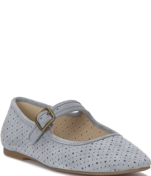 ラッキーブランド レディース シューズ パンプスエード Lucky Brand Tannyr Perforated Suede Mary Jane Flats French Grey グレー