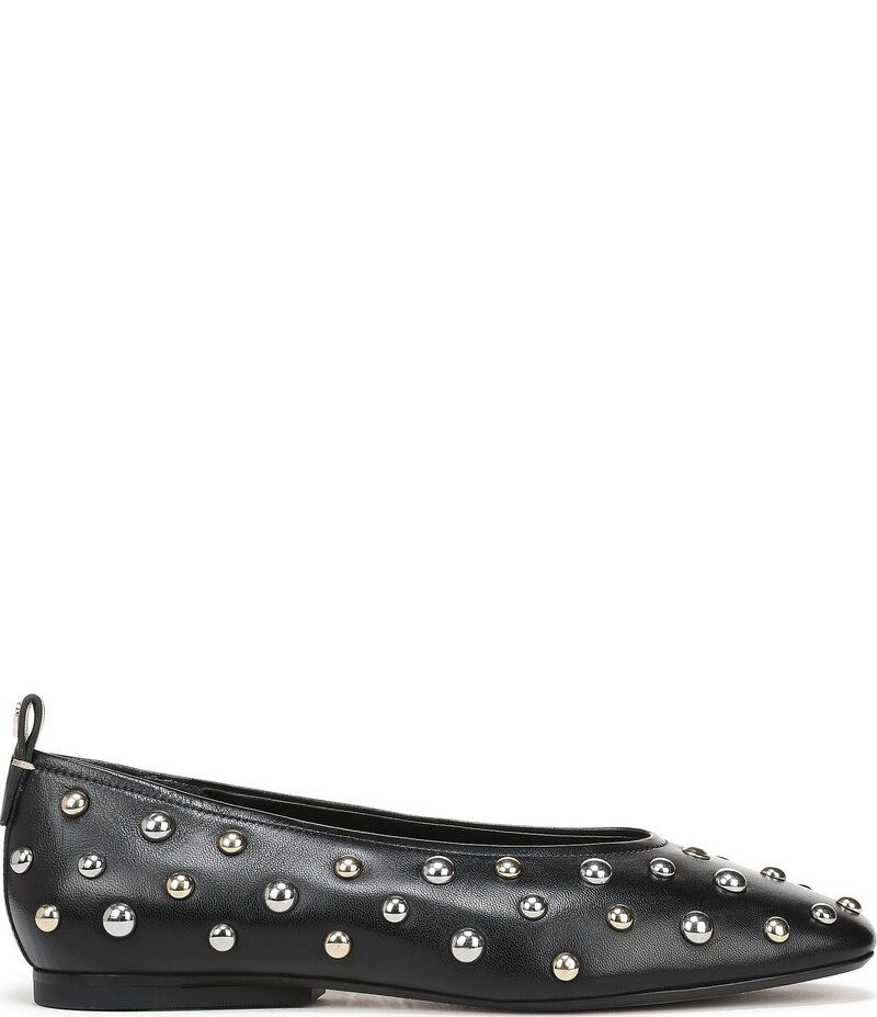 ナチュライザー レディース シューズ パンプス レザー Naturalizer 27 EDIT Carla Stud Leather Square Toe Ballet Flats Black ブラッ