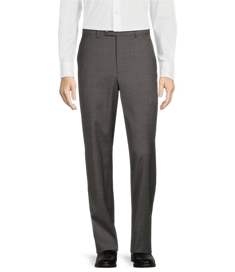 ヒッキーフリーマン メンズ ボトムス カジュアルパンツ パンツ Hickey Freeman Classic Fit Flat Front Solid Dress Pants Medium Grey