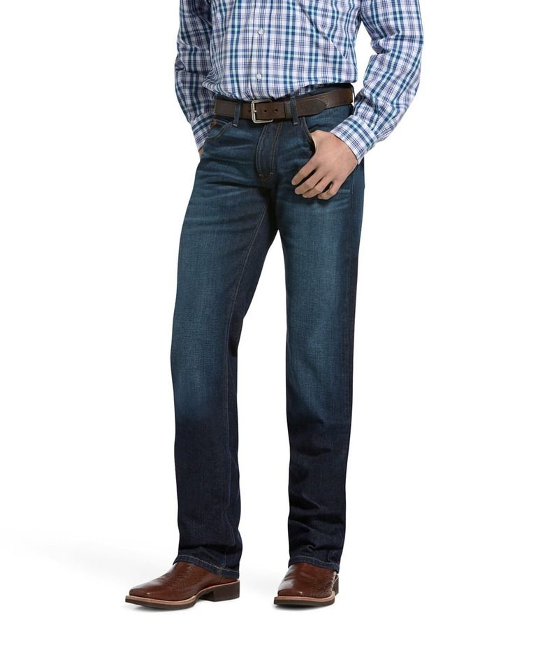 アリアト メンズ ボトムス デニムパンツ ストレート ジーンズ Ariat M5 Slim Stretch Legacy Stackable Straight Leg Jeans Blue ブルー