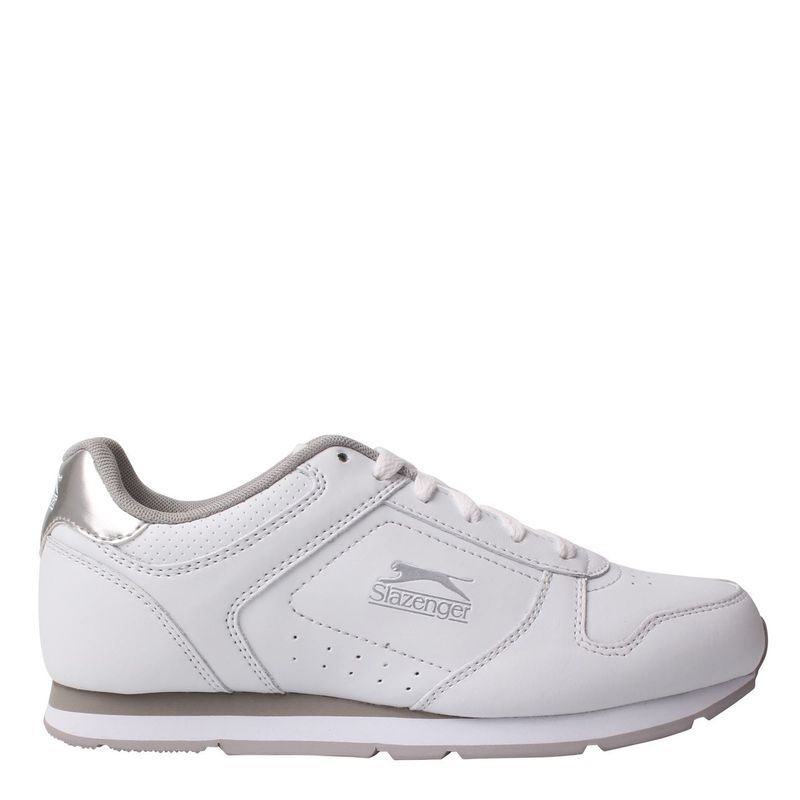 スラセンジャー レディース シューズ スニーカー Slazenger Classic Ladies Trainers WhiteSilver ホワイト