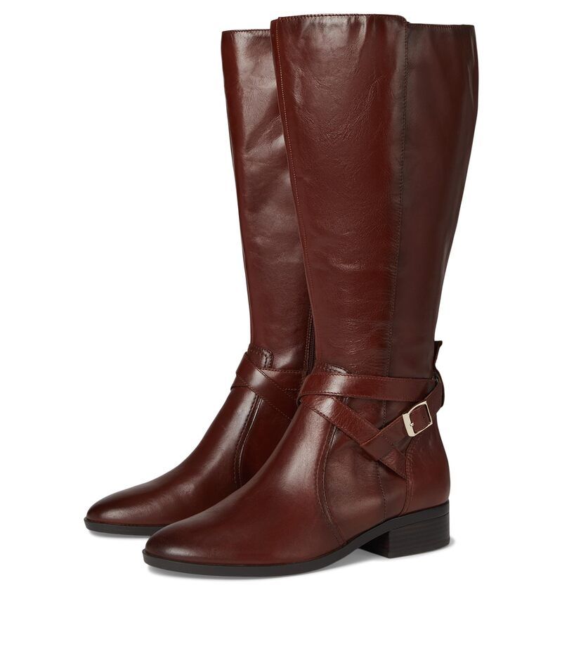 ナチュライザー レディース シューズ ブーツ・レインブーツ Naturalizerena2 Extra Wide Calf Boots Deep Saddle Brown Leather ブラウン