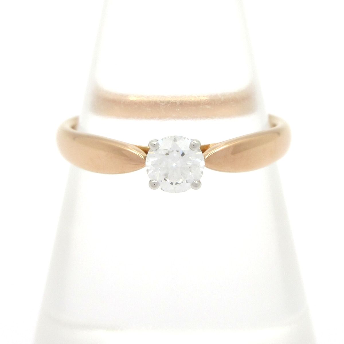 TIFFANY&Co.(ティファニー) リング美品 ハーモニー K18PG×Pt950×ダイヤモンド 1Pダイヤ/ダイヤ0.28カラット/E/3EX/VVS1/NONE
