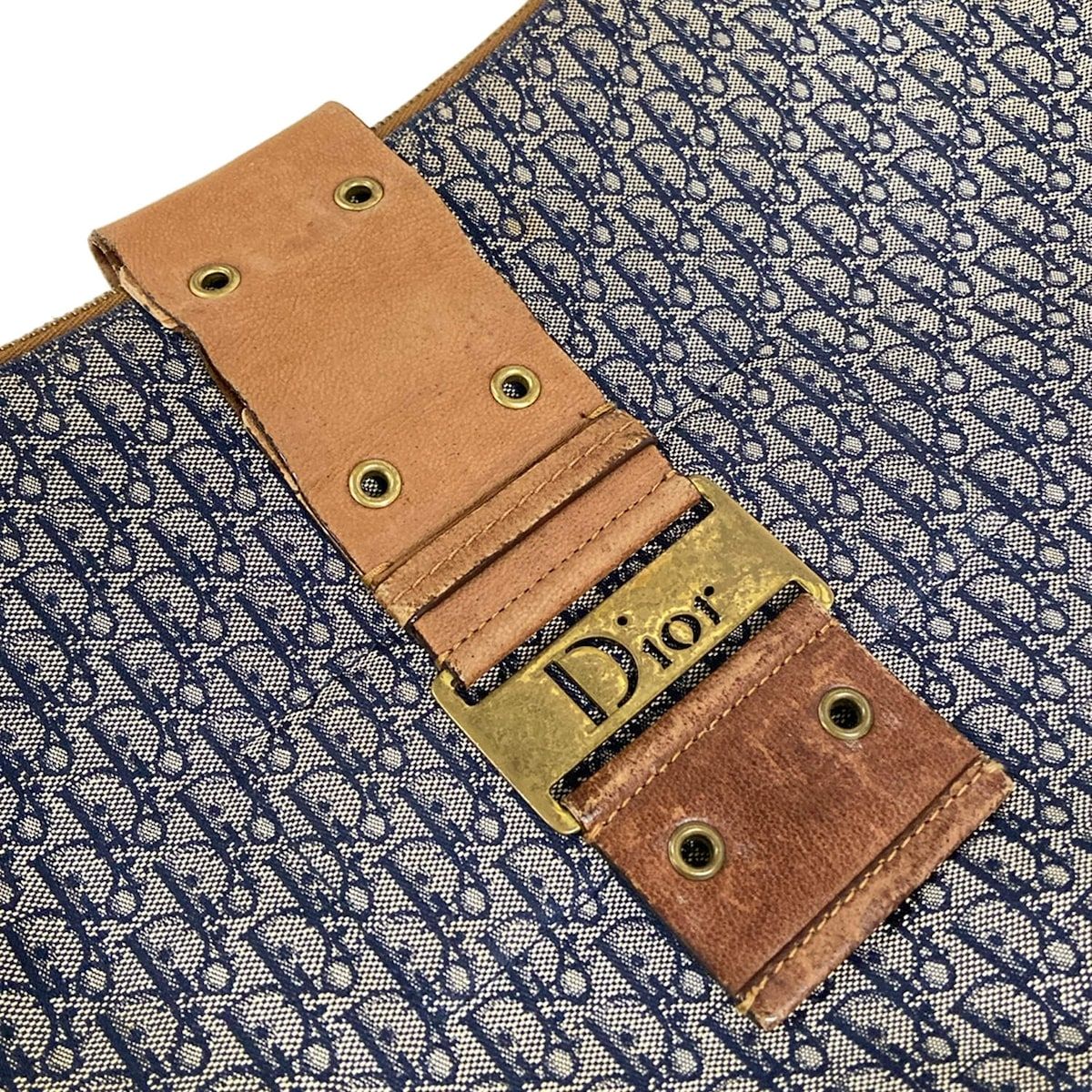 DIOR/ChristianDior(ディオール/クリスチャンディオール) ショルダーバッグ ストリートシック ベージュ×ネイビー×ブラウン レザー