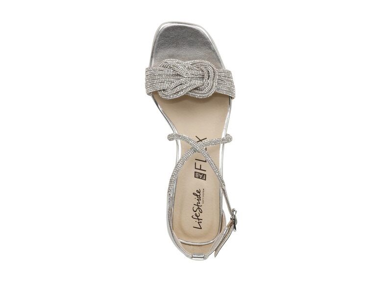 ライフストライド レディース シューズ ヒール サンダル キャップ LifeStride Captivate Strappy Block Heel Dress Sandals Silver シルバー