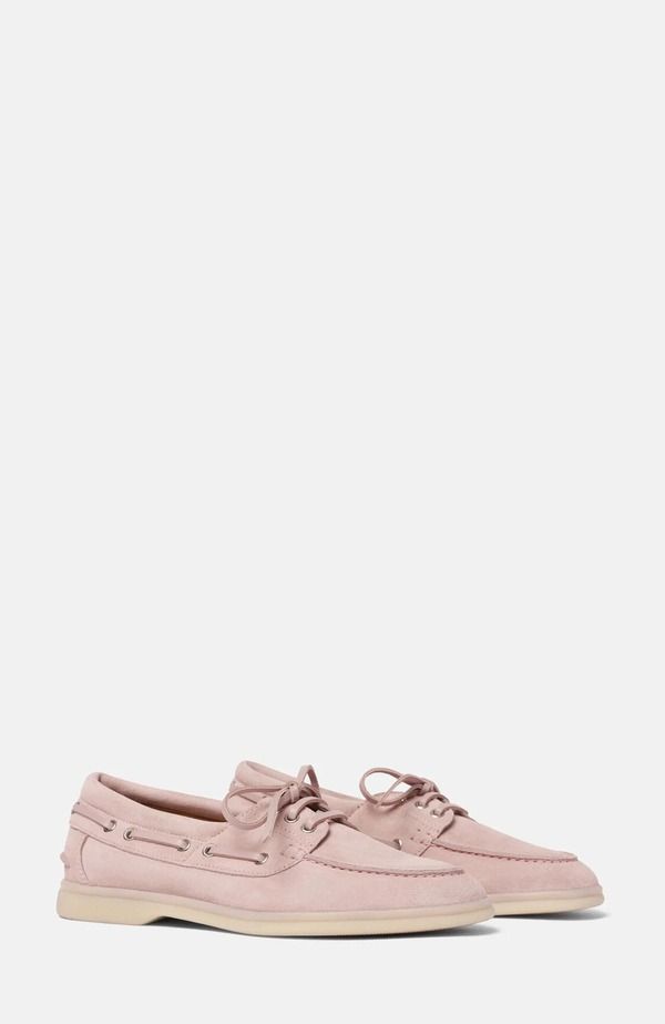 スカロッソ レディース シューズ スリッポン・ローファー SCAROSSO Lia Boat Shoes Pink Suede ピンク