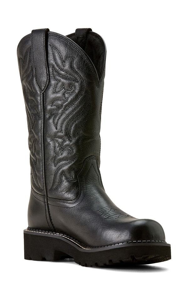 アリアト レディース シューズ ブーツ・レインブーツ Ariat Fatbaby Dawn Western Boot Black Deertan ブラック