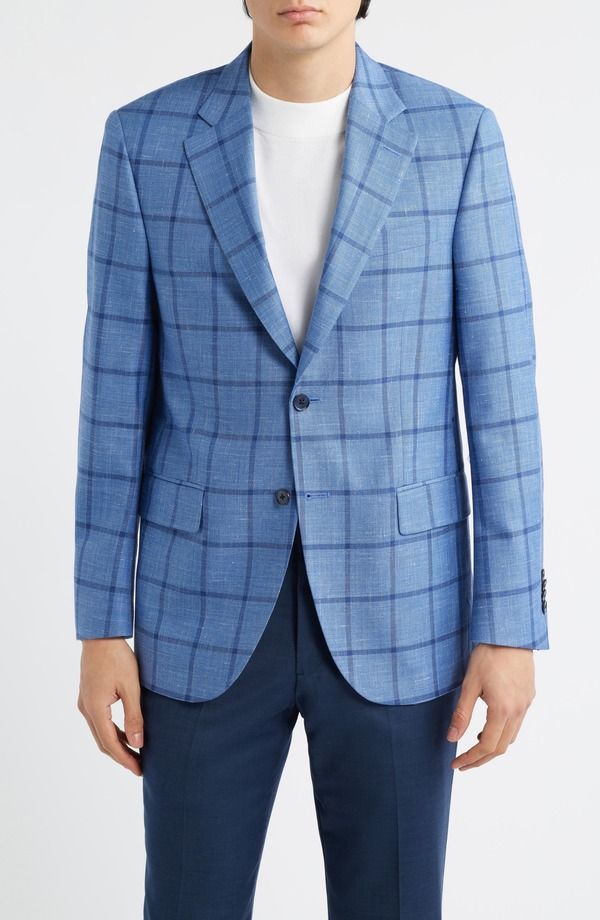 ピーター・ミラー メンズ アウター ジャケット・ブルゾン ウール コート Peter Millar Flynn Classic Fit Blue Windowpane Check Wool Blend