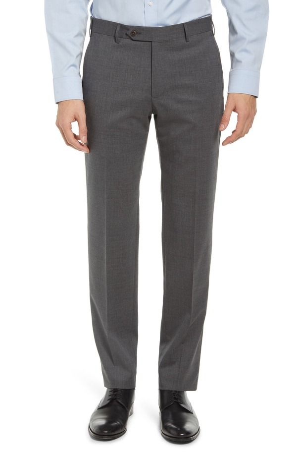ザネッラ メンズ ボトムス カジュアルパンツ ウール Zanella Parker Stretch Wool Trousers Mid Grey グレー