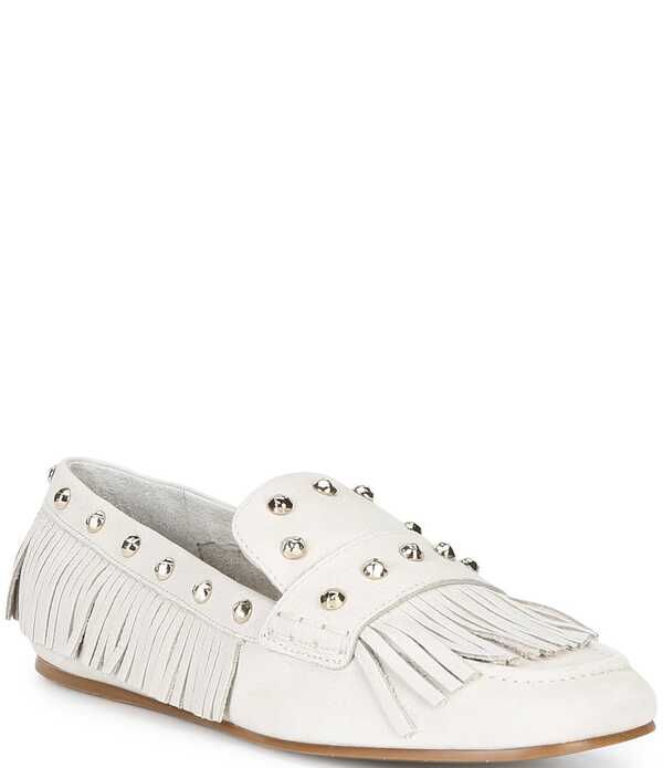 アントニオ メラーニ レディース シューズ スリッポン・ローファー レザー フリンジ Antonio Melani Sylvan Leather Studded Fringe Moccasin Fla