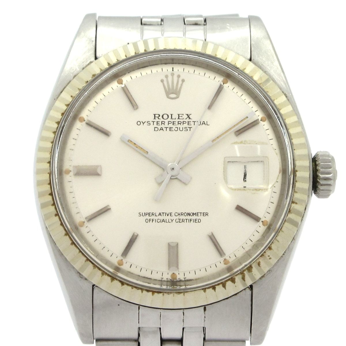 ROLEX(ロレックス) 腕時計 デイトジャスト 1601 メンズ SS×K18WG/巻きブレス/22コマ/プラ風防/ハック機能あり シルバー