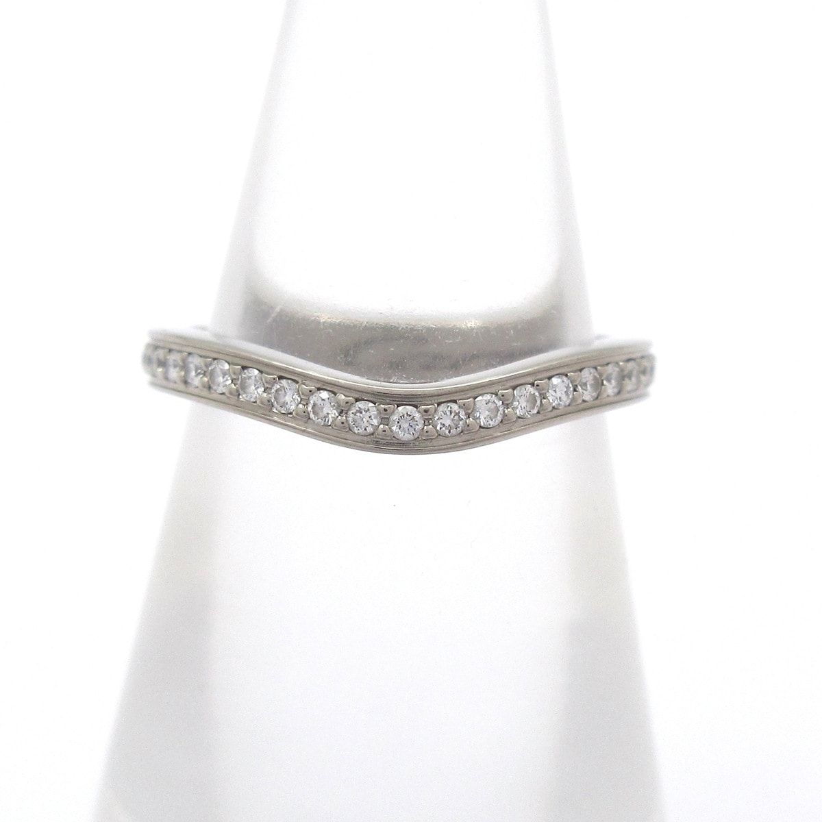 Cartier(カルティエ) リング 45美品 バレリーナ カーブ ウェディング リング Pt950×ダイヤモンド ハーフダイヤ