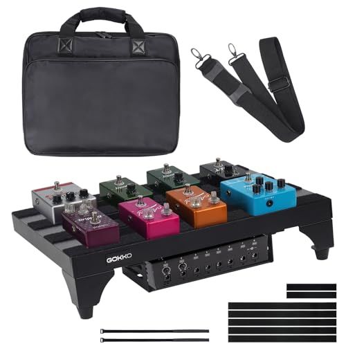 ☆新品☆GOKKO 超軽量 ギターエフェクター ボード アルミニウム合金 ペダルボード 丈夫で耐用 キャリングバッグ付き(M-ブラック) 631ef7c9